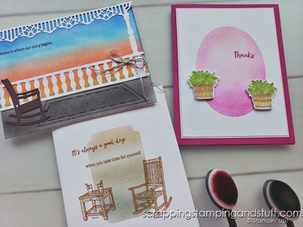 Click to see how to create quick & simple backgrounds using blending brushes and the Stampin Up Lazy Days bundle!