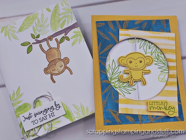 Stampin Up Little Monkey & 2 Spinner Card Ideas