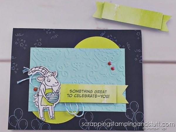 When your card needs something a little extra, use today's tip to turn the greeting into a pop up banner strip! Click to see how!