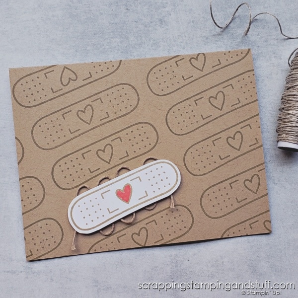 Use twine in ways you've never considered! Click to see 7 ways to use twine on projects and branch out from just tying bows! Samples feature the Stampin Up Just My Type stamp set.