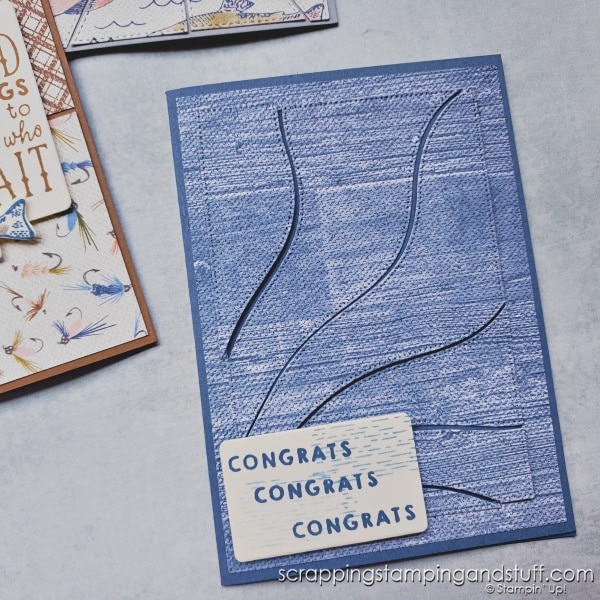 Click to see these 7 card layouts to show how to use your paper stash by making panel cards! Masculine card samples feature the Stampin Up Gone Fishing bundle.