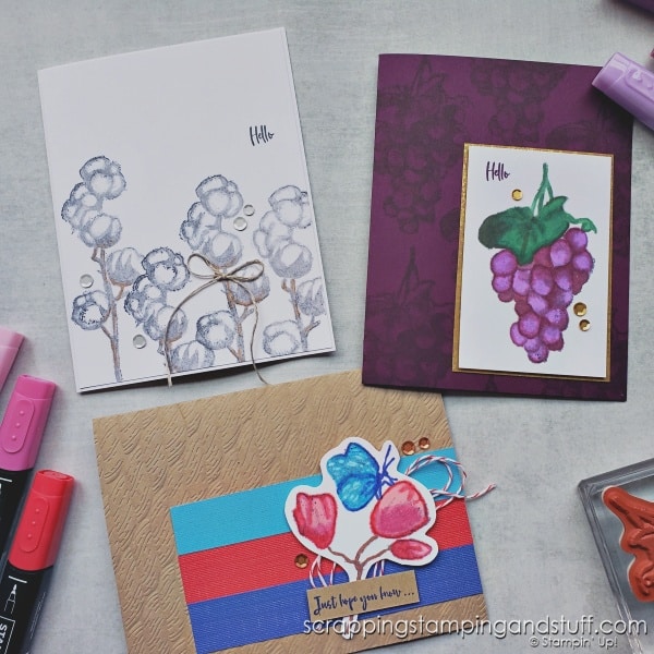 Stampin Up Softly Sketched & Lineless Coloring With Alcohol Markers
