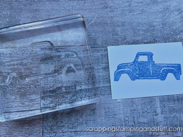 Isn't it frustrating when your stamp won't stamp?! When it happens try these things to get it working in a flash! Sample cards feature the Stampin Up Trucking Along bundle.