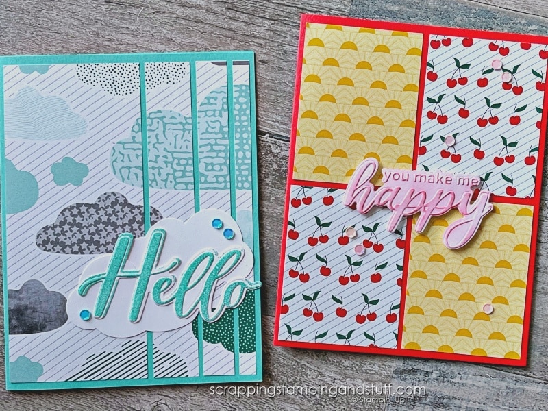 Click for 7 ideas of ways to see both sides of your designer paper! Use these tricks and use up your paper stash!