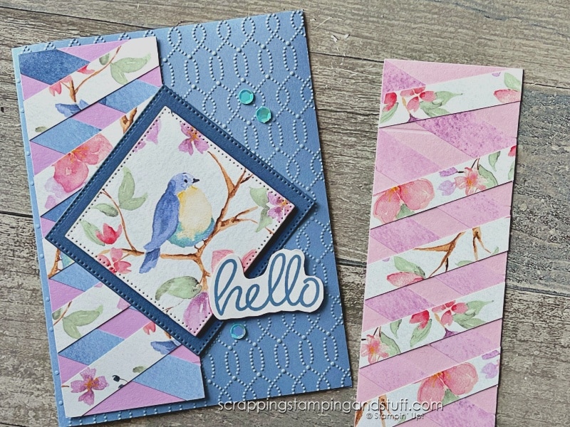 Click for 7 ideas of ways to see both sides of your designer paper! Use these tricks and use up your paper stash!