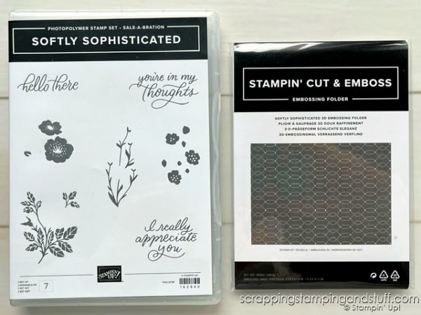 Stampin Up Sale-a-bration 2024 - Softly Sophisticated Stamp Set & Embossing Folder Free With $100 Purchase