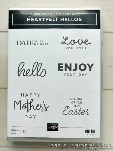 Stampin Up Sale-a-bration 2024 - Free Gift With $50 Purchase Heartfelt Hellos Stamp Set