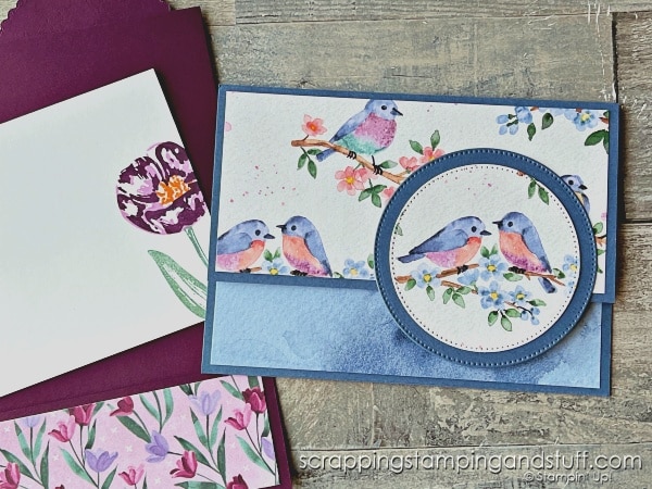 Use your paper stash with these 50 card designs! Includes fun fold cards, simple techniques, unique designs, and more.