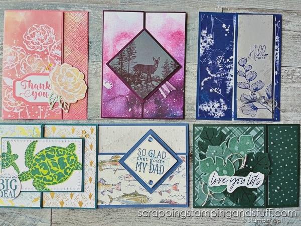 Use your paper stash with these 50 card designs! Includes fun fold cards, simple techniques, unique designs, and more.