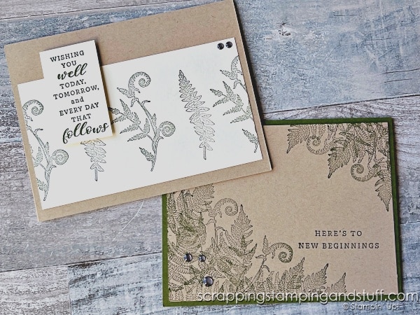 Create these SIMPLE card ideas in just 1 or 2 minutes! Click for 14 ideas using Stampin Up Quiet Reflection and more