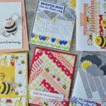 Click for 6 paper scrap card ideas to try today! Feature Stampin Up Bee My Valentine and Bright Skies