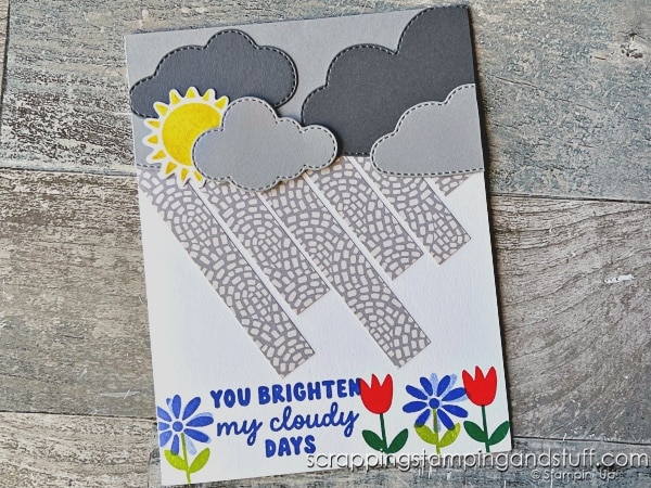 Click for 6 paper scrap card ideas to try today! Feature Stampin Up Bee My Valentine and Bright Skies