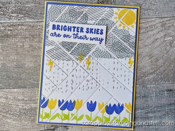 Click for 6 paper scrap card ideas to try today! Feature Stampin Up Bee My Valentine and Bright Skies