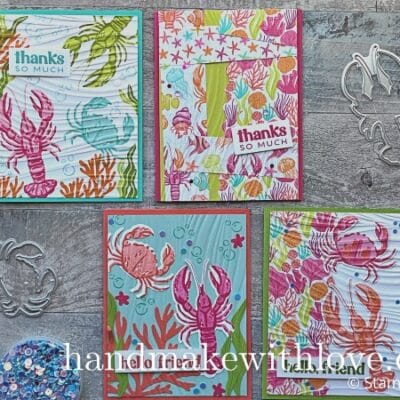 Click to see a new way to emboss...different than just embossing on a piece of cardstock! Featuring Stampin Up Ocean Friends