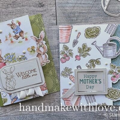 Click to see a simple die cutting technique for making simple borders! Cards feature the Stampin Up Storybook Moments bundle.