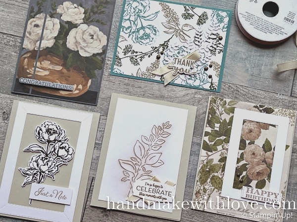 Click to see 10 awesome tips for quick, simple cards...samples featuring the Stampin Up Beautiful Gallery product suite.