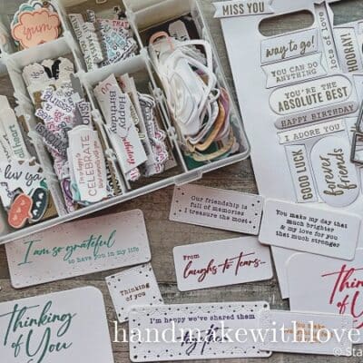 Always have card making tags on hand and ready! Click to see three tips for always having tags ready, including having an organizer box to sort your tags!