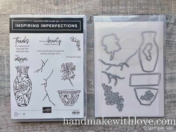 Broken is beautiful - even on card projects! Click to see techniques for making your cards look 'broken' yet beautiful! Featuring the Stampin Up Kintsugi product suite.