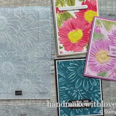 The Stampin Up Sunflower Embossing folder...oh my! I's so gorgeous! Click to see 3 fun ways to use any of the embossing folders in your collection!