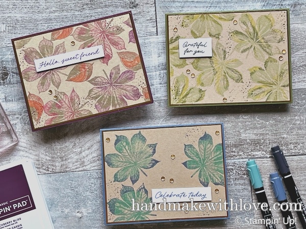 Click to see 3 simple ways to create realistic inking techniques! Anyone can do these easy techniques! Samples feature Stampin Up Artistic Leaves stamps.