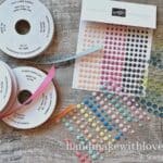 Click to see a hack for making ribbons and gems in any color! Save money and space in your craft collection with this awesome tip!