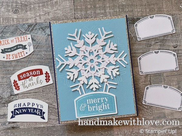 Click to see 5 hacks for making quick greeting tags for your card projects! Save time and share more card love with more people with these tips!