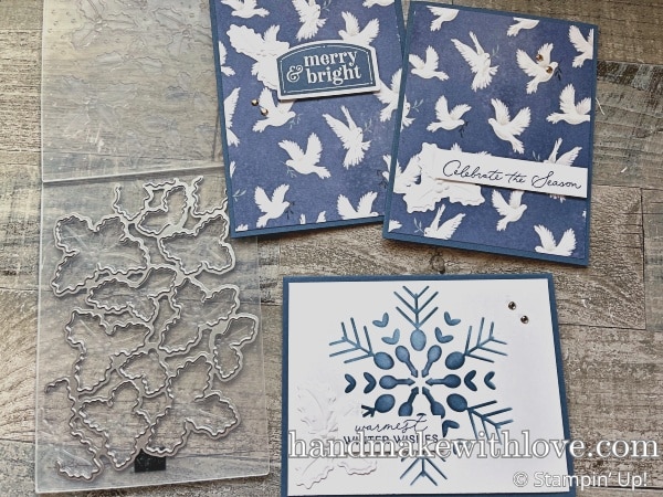 Click to watch as I create 9 snowflake cards in 25 minutes using lots of simple techniques and time saving tricks!