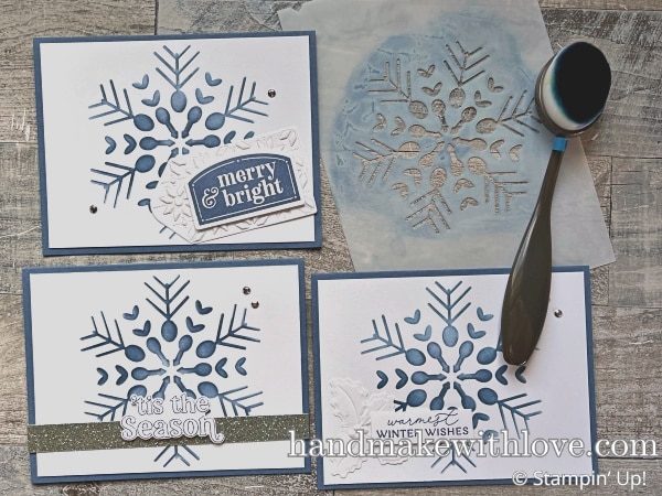 Click to watch as I create 9 snowflake cards in 25 minutes using lots of simple techniques and time saving tricks!