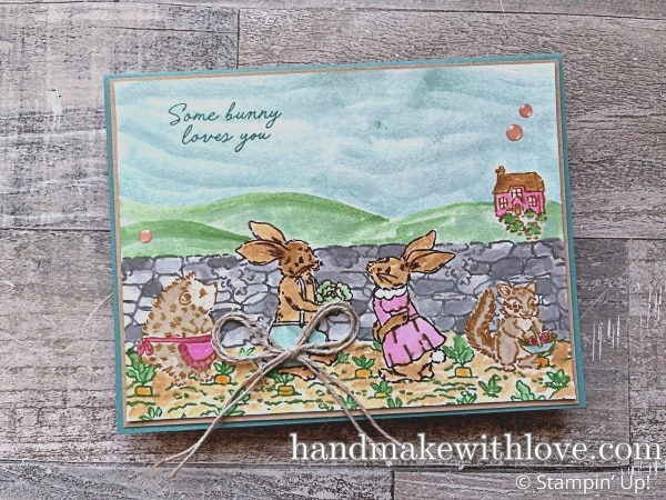 Click to see how to turn one or two stamps into a full, realistic-looking scene! See these cards made with Stampin Up Valentine Kisses with bears, then try this with your own stamps!