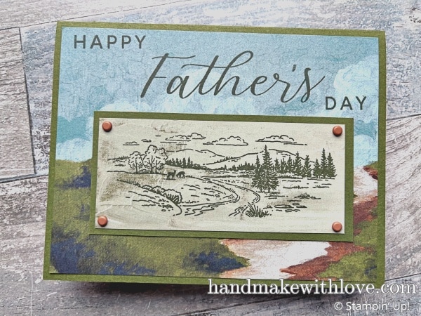 Click to see options for how to 'color' stamped outline images without coloring them! Samples feature the Stampin' Up! Far Away Landscape stamp set. 