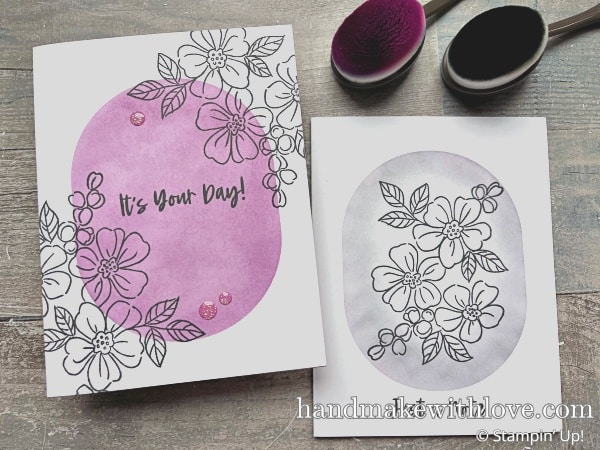 Click to see a shockingly simple card design that can be created in minutes using just a blending brush, mask created from a basic shape die, and one stamp! 