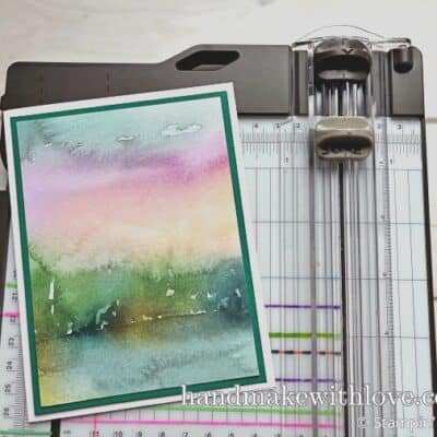 Do you struggle to measure paper pieces properly? Click to see this genius no measuring trick for how to cut card mats without any measuring at all!