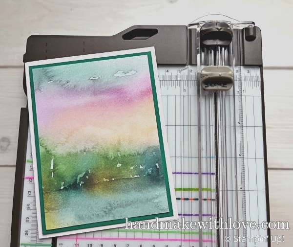 Do you struggle to measure paper pieces properly? Click to see this genius no measuring trick for how to cut card mats without any measuring at all! 