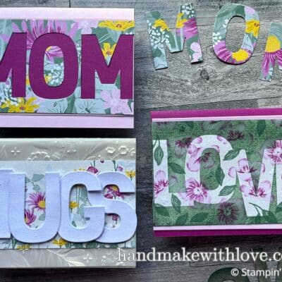 Click to see dramatic card designs to highlight the beautiful paper prints in your collection! Featuring big bold greetings, and the Stampin Up Flowering Meadow bundle.