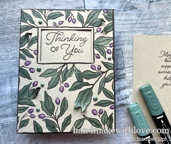 Make your cards POP with this simple trick you can try on all of your card making projects! Lovely card sample features the Stampin Up Nature's Frames stamp set.