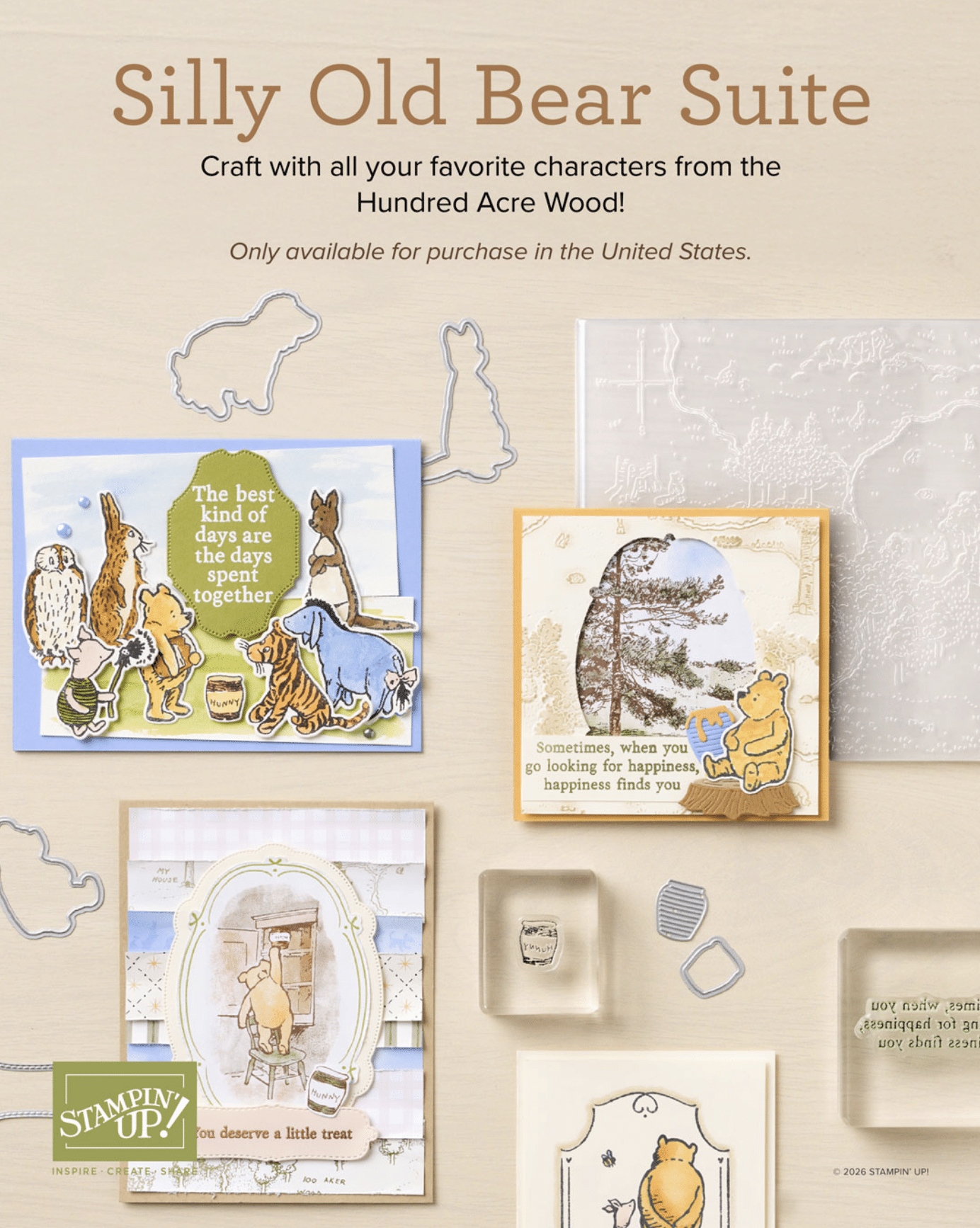 Stampin Up Silly Old Bear Winnie The Pooh Stamp And Die Set