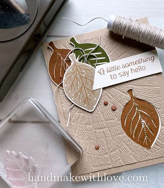 Check out this awesome card design using a fun punch trick! Features the new Stampin' Up! Simply Leaves stamp and punch bundle. 