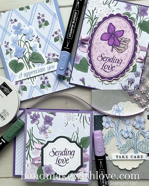 Destash your paper collection with these fun ideas for personalizing your paper prints and using them on gorgeous projects! Samples feature Stampin' Up Violet Dreams bundle. 
